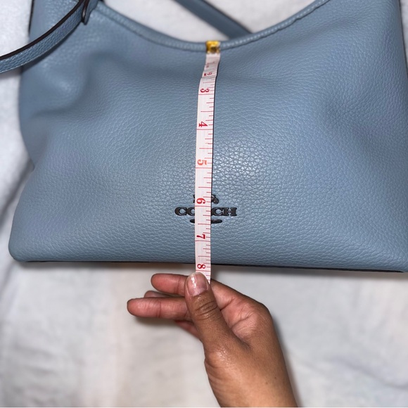 Coach Slate Blue Leather Shoulder Bag - Picture 10 of 13